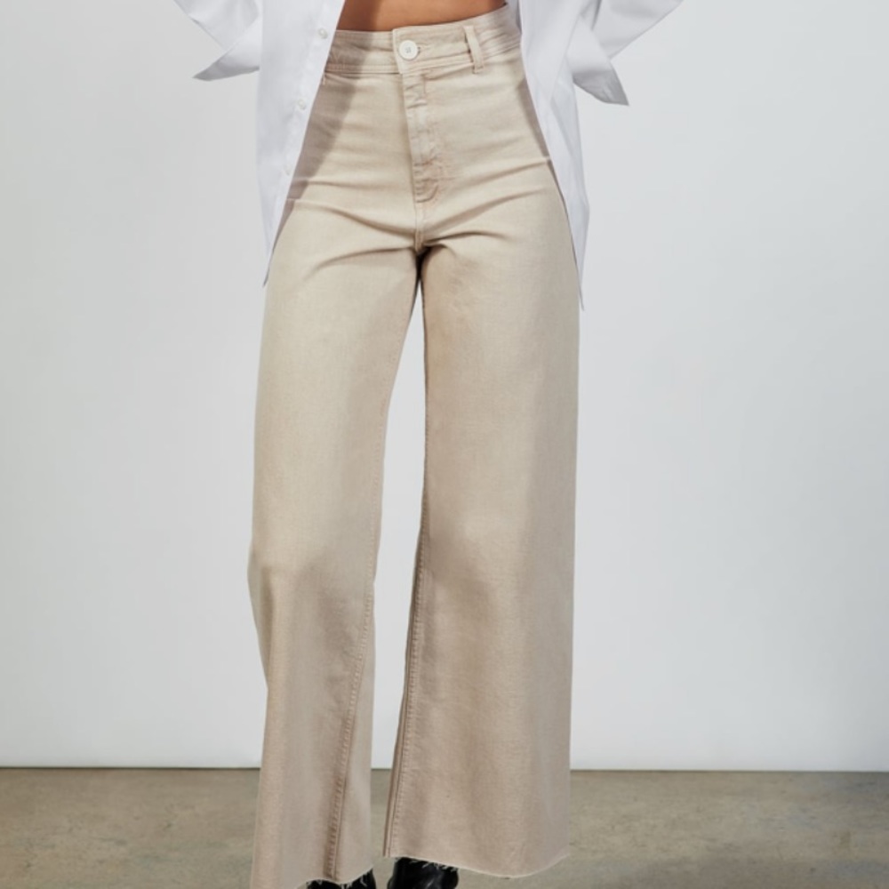 zara marine straight leg pants